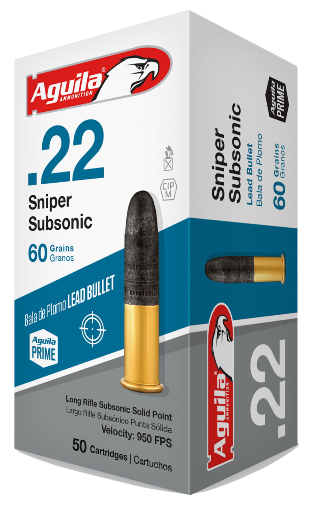 Aguila 1B222112 Special Sniper Subsonic 22 LR 60 Gr Lead Round Nose (LRN) 50 Bx/