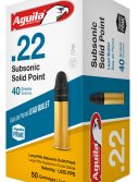 Aguila 1B222269 Standard Subsonic 22 LR 40 Gr Solid Point 50 Bx/ 100 Cs