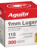 Aguila 1E097700 9mm Luger 115 Gr Full Metal Jacket (FMJ) 300 Bx