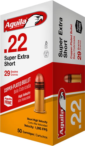 Aguila Ammunition Aguila Ammo .22 Short 1095fps. 29gr. Copper Plated Rn 50-pack