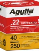 Aguila Ammunition Aguila Ammo .22lr High Vel. 1255fps. 40gr. Plated Lrn 250p