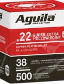 Aguila Ammunition Aguila Ammo .22lr High Vel. 1280fps. 38gr. Plated Hp 500pk