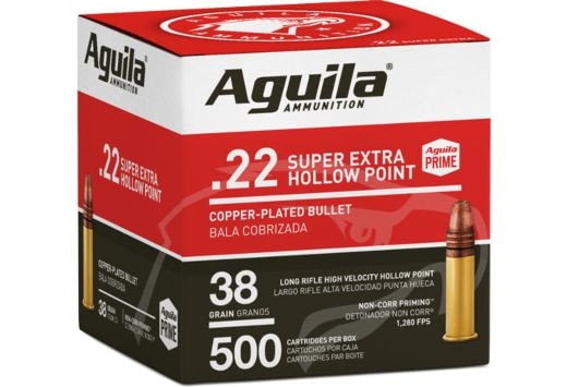 Aguila Ammunition Aguila Ammo .22lr High Vel. 1280fps. 38gr. Plated Hp 500pk