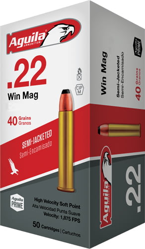 Aguila Ammunition Aguila Ammo .22wmr 1875fps. 40gr. Jsp 50-pack