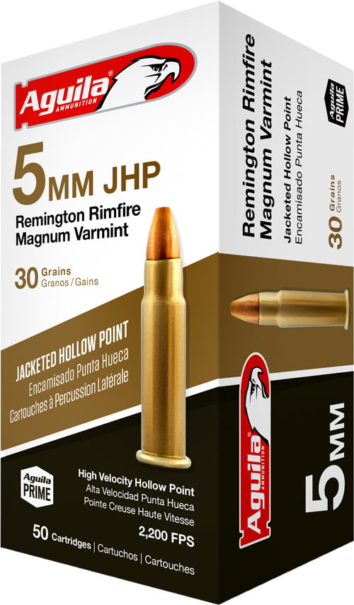 Aguila Ammunition Aguila Ammo 5mm Remington Magnum 30gr. Jhp 50-pack