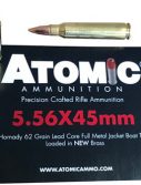 Atomic Ammunition Atomic Ammo 5.56x45 500 Rounds 62gr. Hornady Fmj Bulk-pack