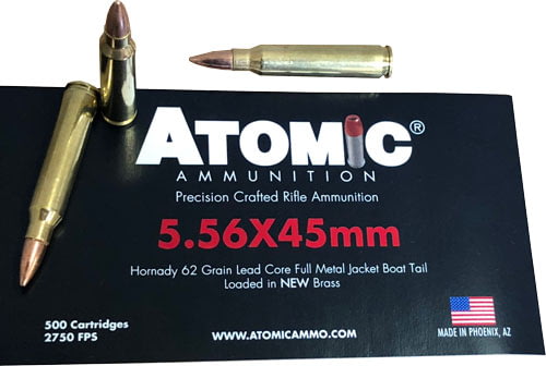 Atomic Ammunition Atomic Ammo 5.56x45 500 Rounds 62gr. Hornady Fmj Bulk-pack