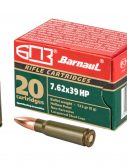 BarnauL 7.62x39mm 123 Grain Hollow Point Steel Cased Centerfire Rifle Ammunition