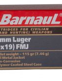 BarnauL 9mm Luger 115 Grain Full Metal Jacket Steel Cased Centerfire Pistol Ammunition