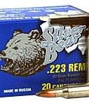 Bear Ammunition Silver Bear .223 Remington 62gr. Sp Zinc Plated 20-pack