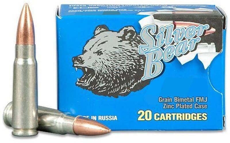Bear Ammunition Silver Bear 5.45x39 65gr. Fmj 750 Round Case