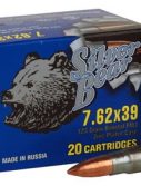 Bear Ammunition Silver Bear 7.62x39 123gr. Fmj Zinc Plated 500 Round Case