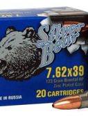 Bear Ammunition Silver Bear 7.62x39 123gr. Jhp Zinc-plated 500 Round Case