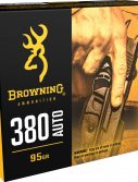 Browning BXP .380 ACP 95 Grain Jacketed Hollow Point Brass Cased Centerfire Pistol Ammunition
