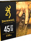 Browning BXP .45 ACP 230 Grain Jacketed Hollow Point Brass Cased Centerfire Pistol Ammunition