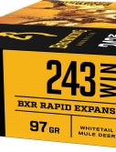 Browning BXR .243 Winchester 97 Grain Rapid Expansion Matrix Tip Brass Cased Centerfire Rifle Ammunition