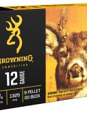 Browning Rifled Slug & Buckshot 12 Gauge 9 Pellet 2.75" Centerfire Shotgun Buckshot Ammunition