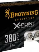 Browning X-Point .380 ACP 95 grain X-Point Brass Cased Centerfire Pistol Ammunition
