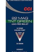 CCI 0060 Varmint TNT Green 22 Mag 30 Gr Hollow Point (HP) 50 Bx/ 40 Cs