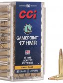 CCI Ammunition Gamepoint .17 Hornady Magnum Rimfire 20 grain Jacketed Soft Point Rimfire Ammunition
