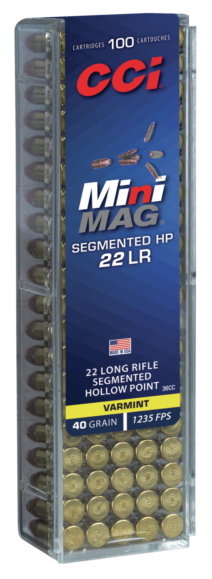 CCI Ammunition Mini-Mag .22 Long Rifle 40 grain Segmented Hollow Point Rimfire Ammunition