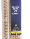 CCI Ammunition Short Hollow Point .22 Short 27 grain Copper Plated Hollow Point Rimfire Ammunition