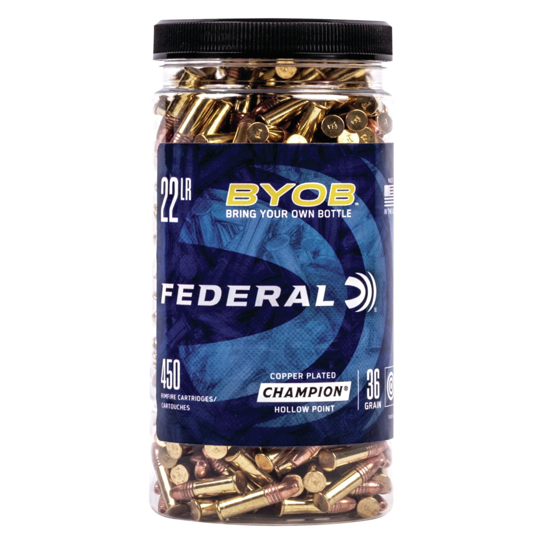 Federal Premium BYOB .22 Long Rifle 36 grain Copper Plated Hollow Point Rimfire Ammunition