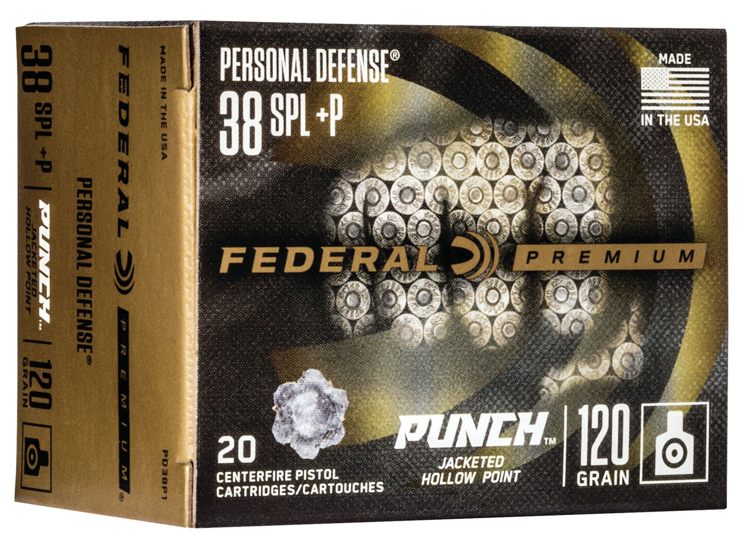 Federal Premium Centerfire Handgun Ammunition .38 Special 120 grain Jacketed Hollow Point Centerfire Pistol Ammunition