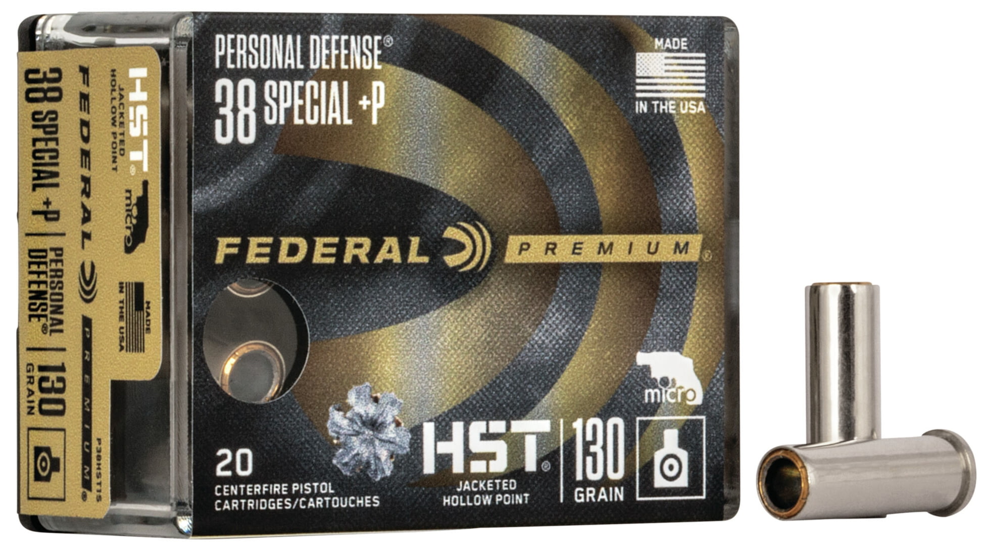 Federal Premium Centerfire Handgun Ammunition .38 Special +P 130 grain HST Jacketed Hollow Point Centerfire Pistol Ammunition