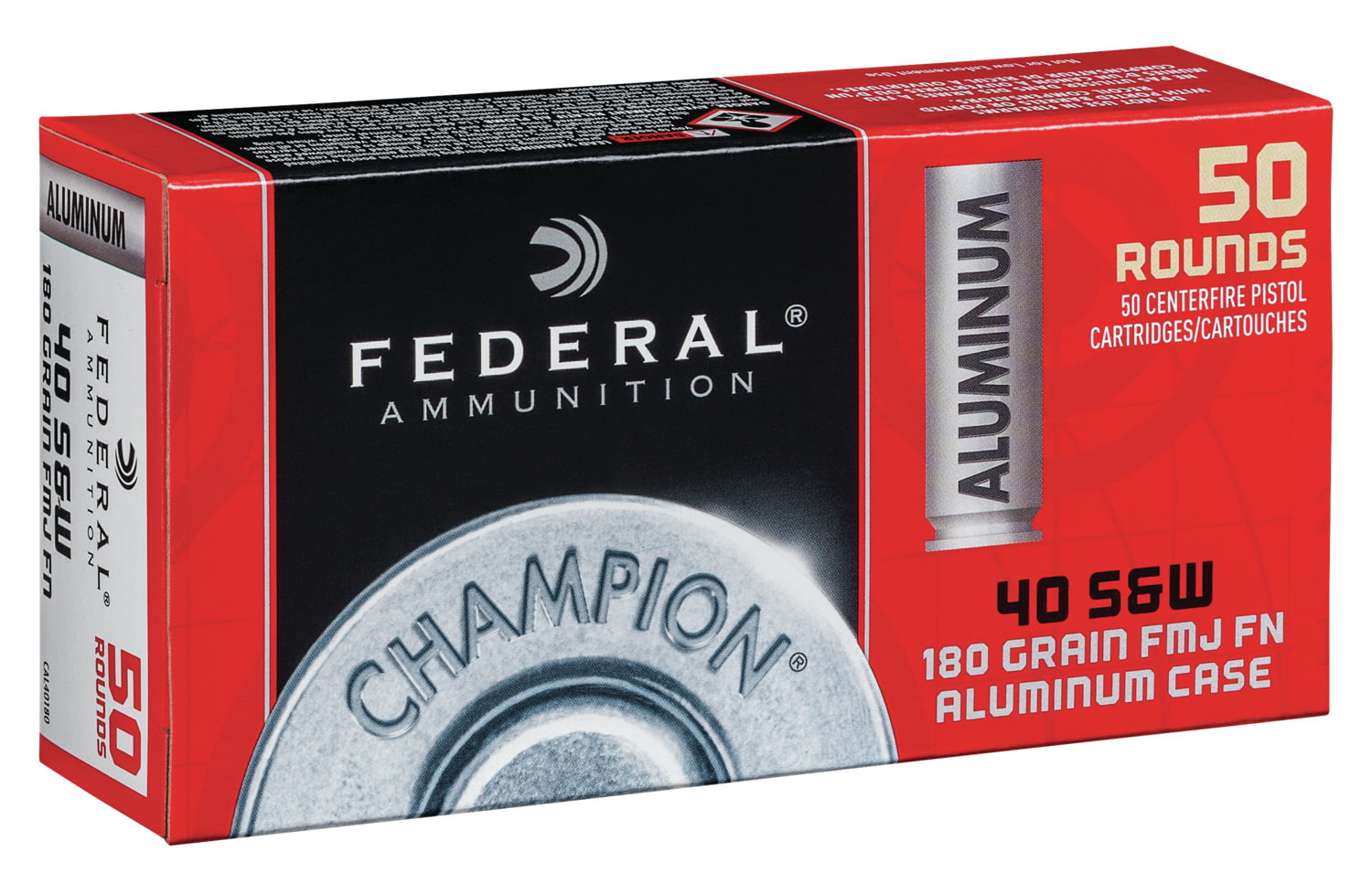 Federal Premium Centerfire Handgun Ammunition .40 S&W 180 grain Full Metal Jacket Centerfire Pistol Ammunition