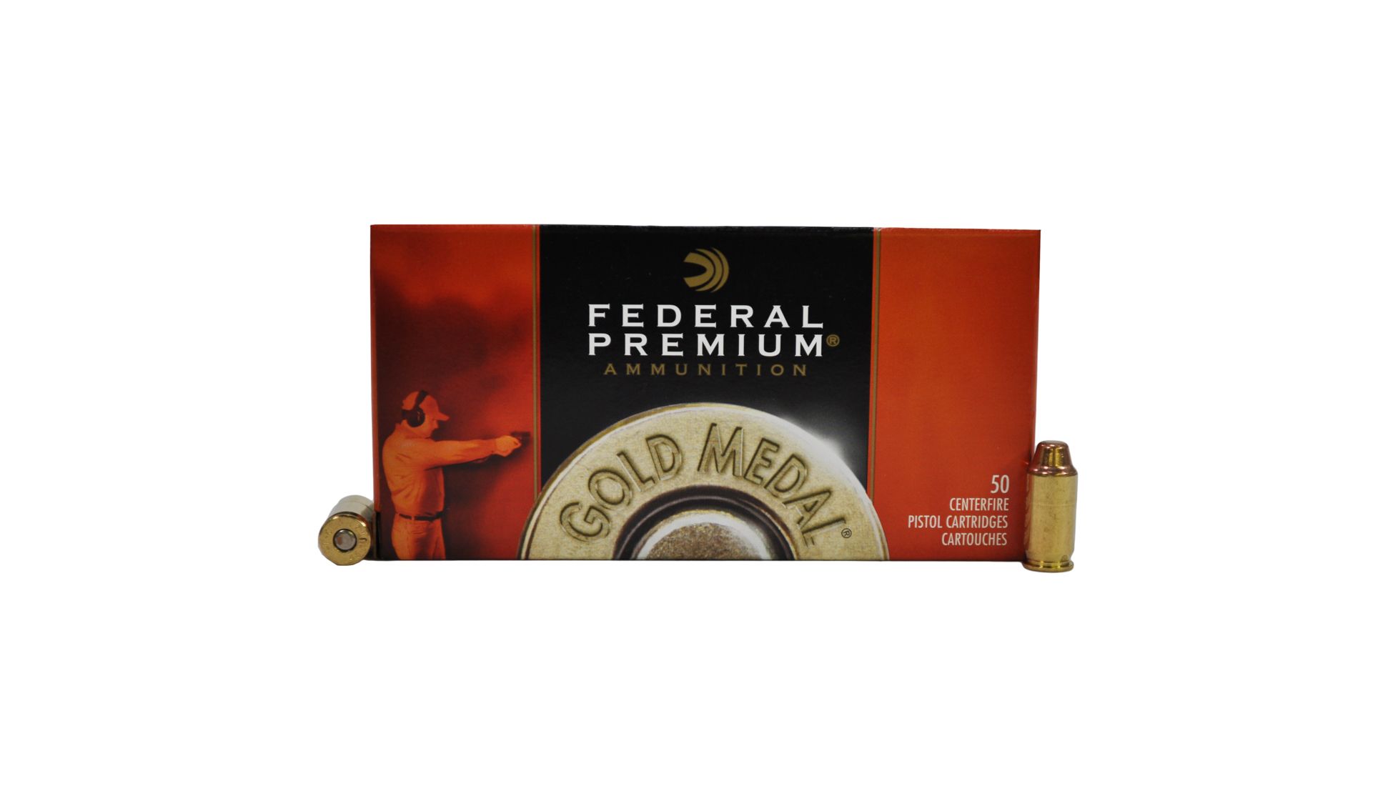 Federal Premium Centerfire Handgun Ammunition .45 ACP 185 grain Full Metal Jacket Semi-Wadcutter Brass Cased Centerfire Pistol Ammunition