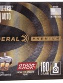 Federal Premium Centerfire Handgun Ammunition 10mm Auto 180 grain Hydra-Shok Jacketed Hollow Point Centerfire Pistol Ammunition
