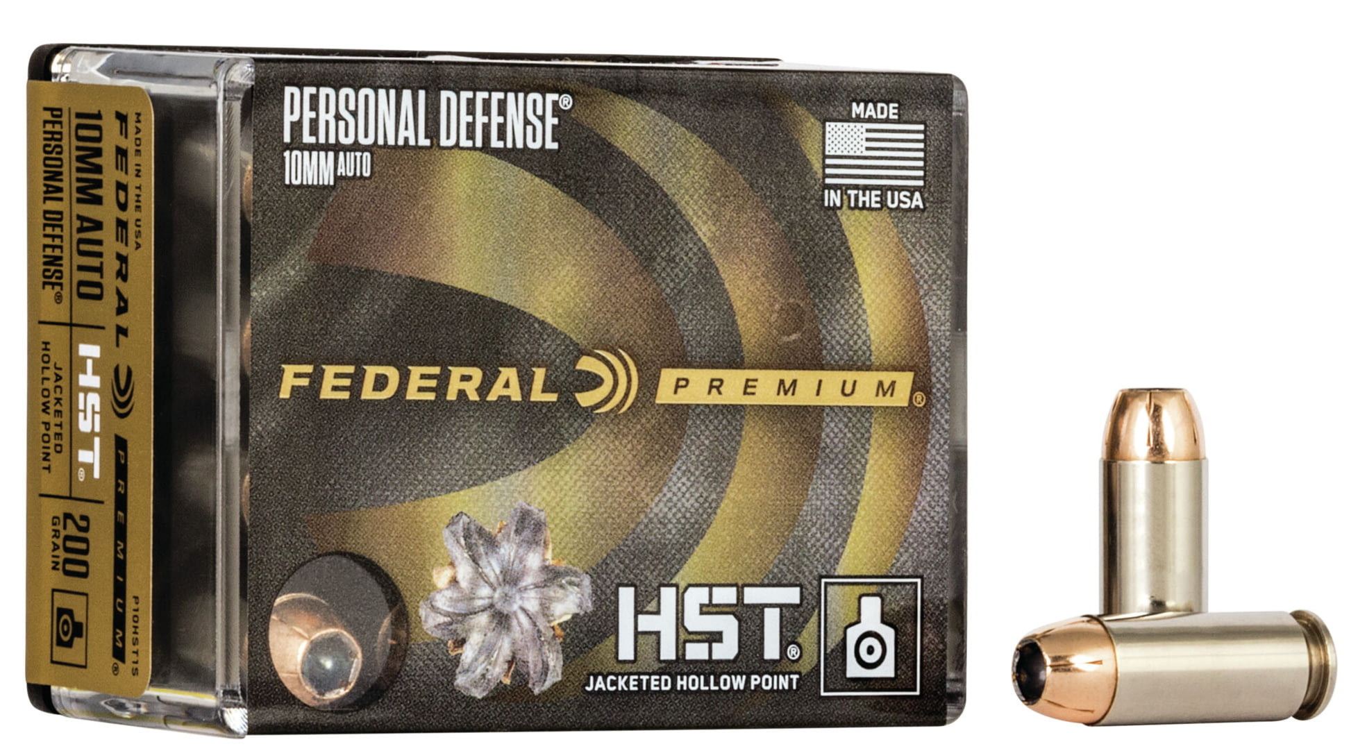 Federal Premium Centerfire Handgun Ammunition 10mm Auto 200 grain HST Jacketed Hollow Point Centerfire Pistol Ammunition