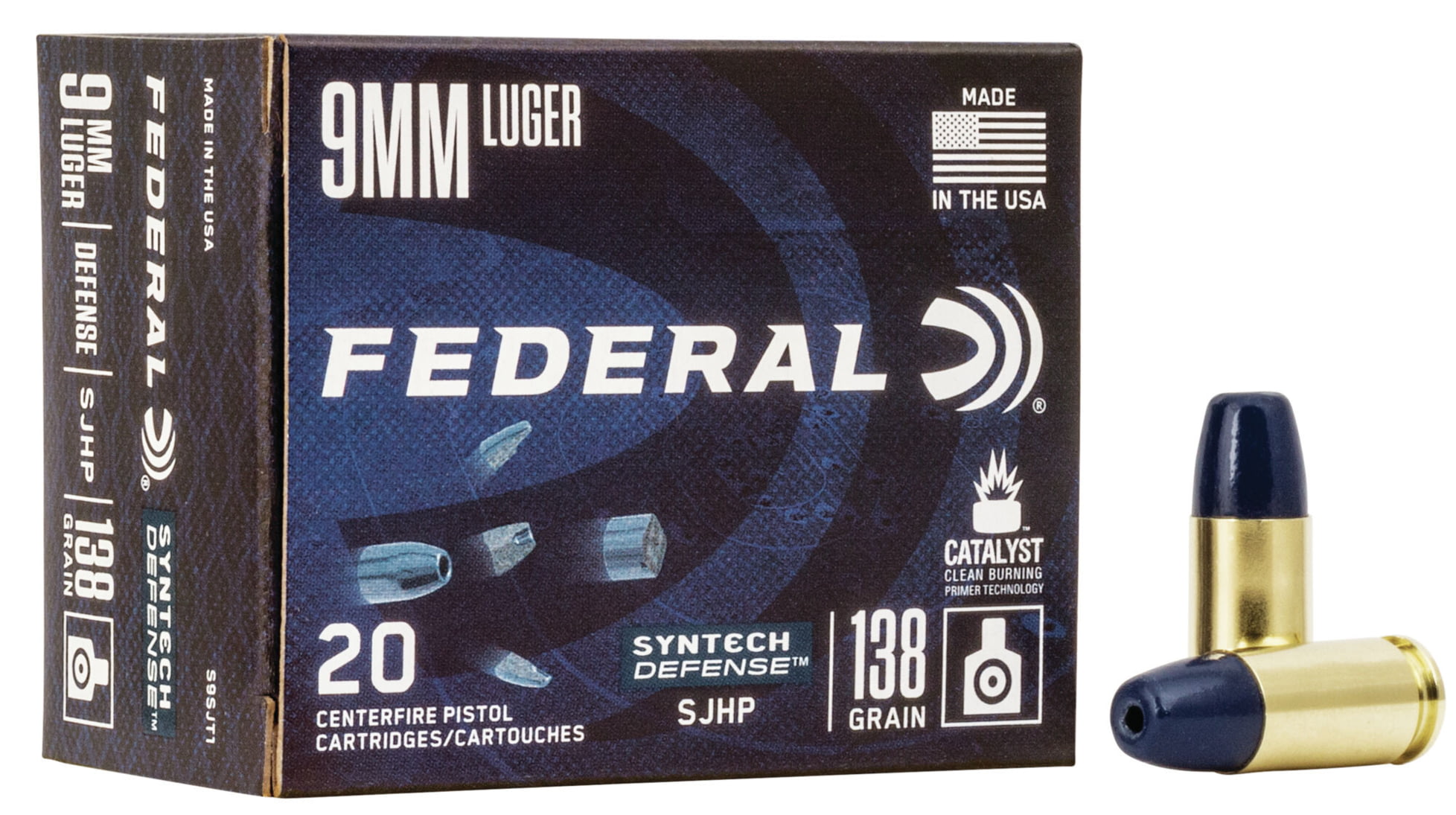 Federal Premium Centerfire Handgun Ammunition 9mm Luger 138 grain Segmented Hollow Point Centerfire Pistol Ammunition