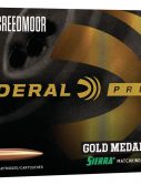 Federal Premium GOLD MEDAL SIERRA MATCHKING 6mm Creedmoor 107 grain Sierra MatchKing Boat Tail Hollow Point Centerfire Rifle Ammunition