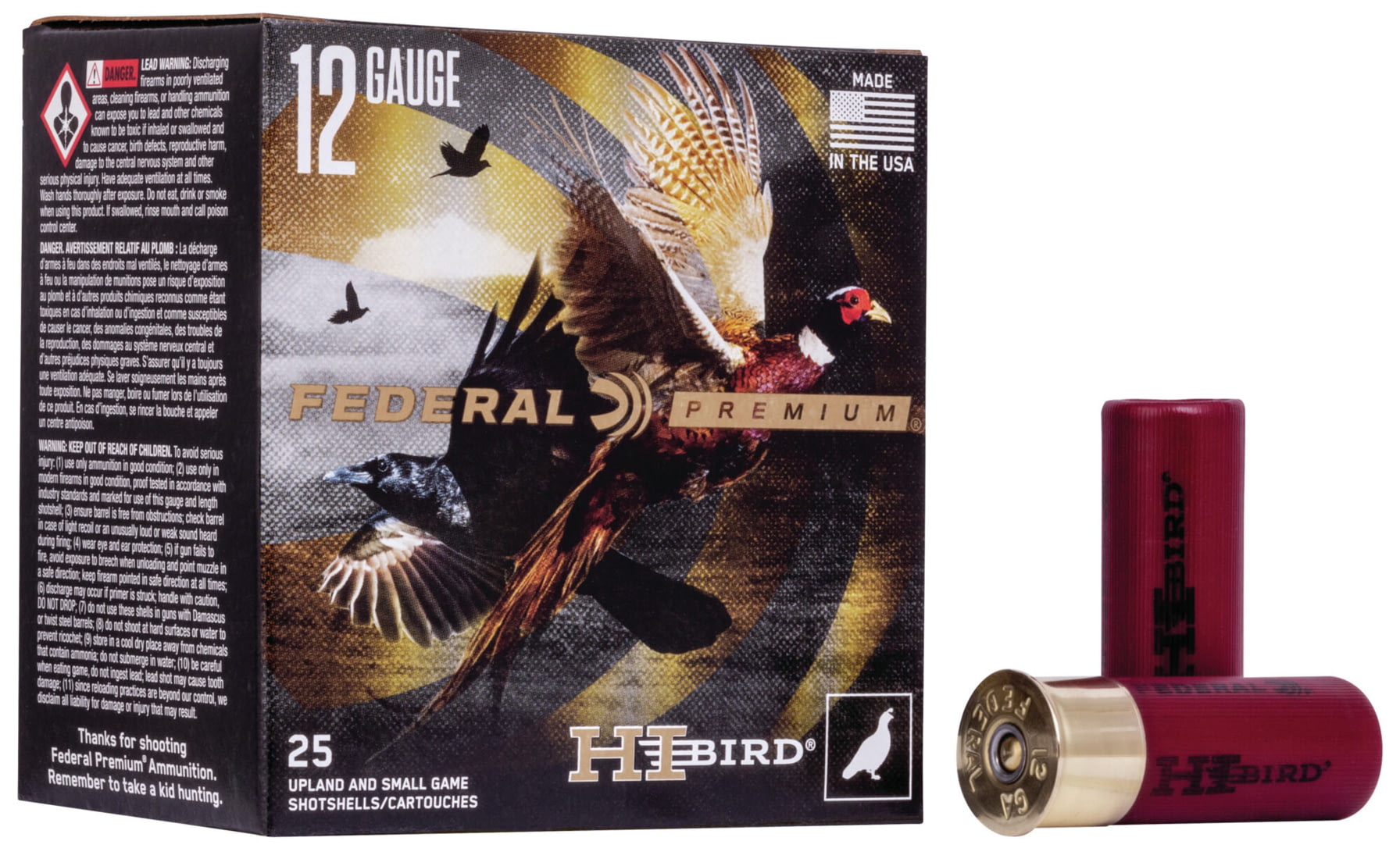 Federal Premium Game Shok 12 Gauge 1.25 oz Hi-Bird Centerfire Shotgun Ammunition