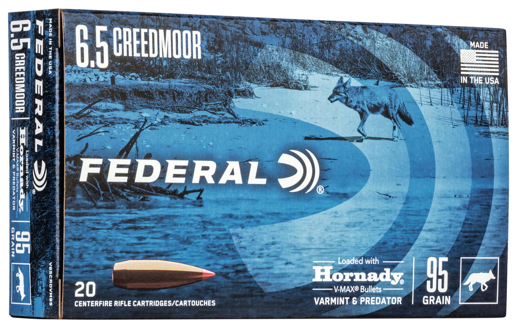 Federal Premium HORNADY V-MAX 6.5 Creedmoor 95 grain Hornady V-Max Centerfire Rifle Ammunition