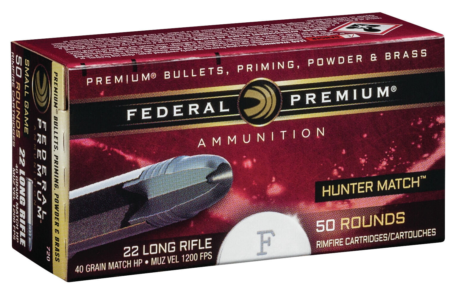 Federal Premium Hunter Match .22 Long Rifle 40 grain Hunter Match Rimfire Ammunition