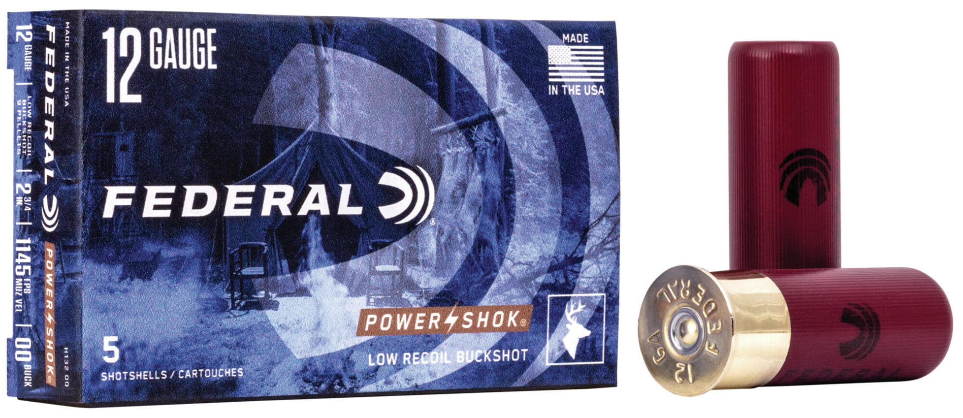 Federal Premium Power Shok 12 Gauge 9 Pellets Power Shok Buckshot - Low Recoil Centerfire Shotgun Ammunition