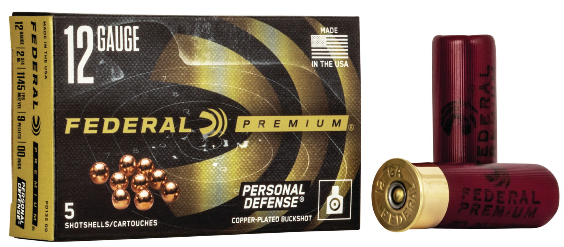Federal Premium Premium Personal Defense 12 Gauge 9 Pellets Personal Defense Shotshell with FLITECONTROL Wad Centerfire Shotgun Ammunition