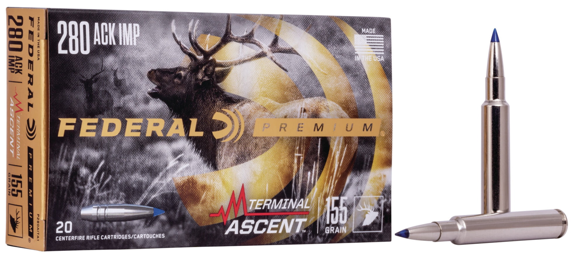 Federal Premium TERMINAL ASCENT .280 Remington Improved 155 grain Terminal Ascent Centerfire Rifle Ammunition