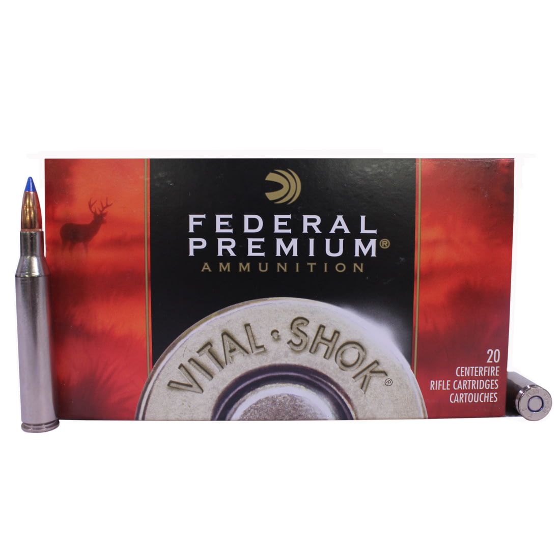 Federal Premium VITAL-SHOK .25-06 Remington 100 grain Nosler Ballistic Tip Brass Cased Centerfire Rifle Ammunition