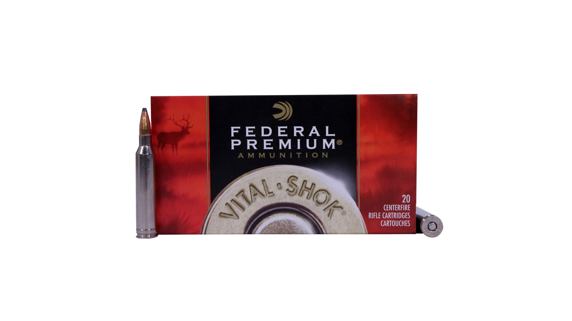 Federal Premium VITAL-SHOK 7mm Remington Magnum 165 grain Sierra GameKing Boat Tail Soft Point Brass Cased Centerfire Rifle Ammunition