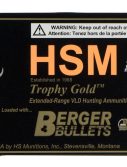 HSM 65CRD130VLD Trophy Gold 6.5 Creedmoor 130 Gr Match Very Low Drag 20 Bx/ 10