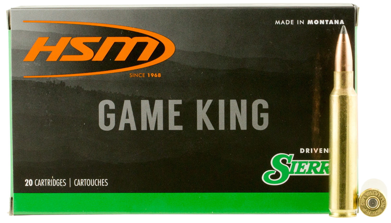 HSM Game King 358 Norma 225 Grain Spitzer Boat Tail Rifle Rifle Ammunition