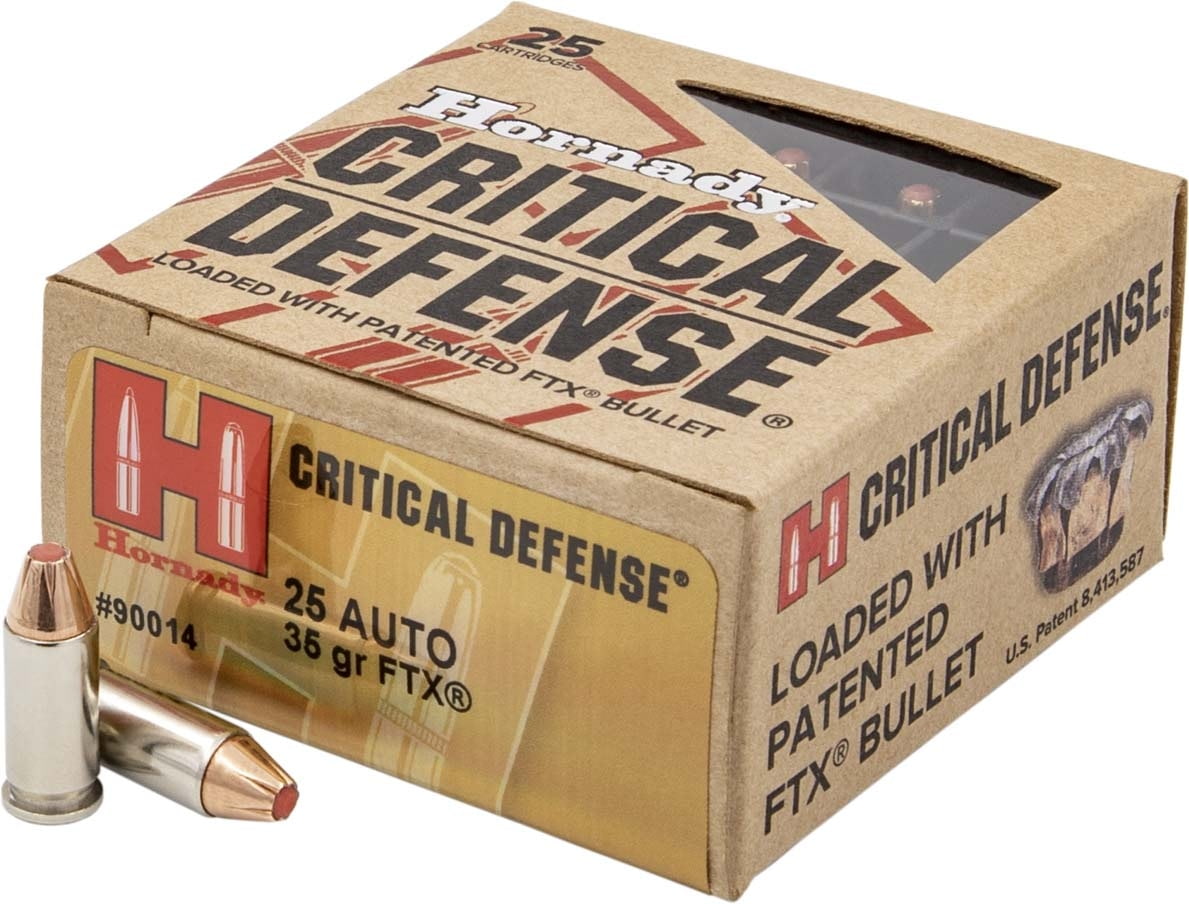 Hornady Critical Defense .25 ACP 35 grain Flex Tip eXpanding Brass Cased Centerfire Pistol Ammunition
