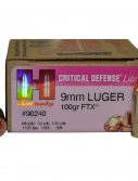 Hornady Critical Defense 9mm Luger 100 grain FTX CD Centerfire Pistol Ammunition