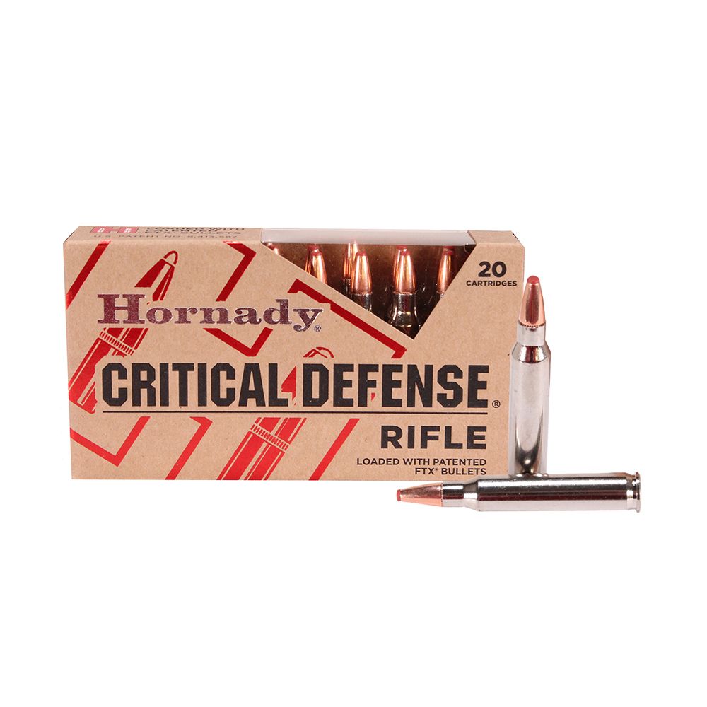 Hornady Critical Defense Rifle .223 Remington 55 grain FTX Nickel Plated Cased Centerfire Rifle Ammunition