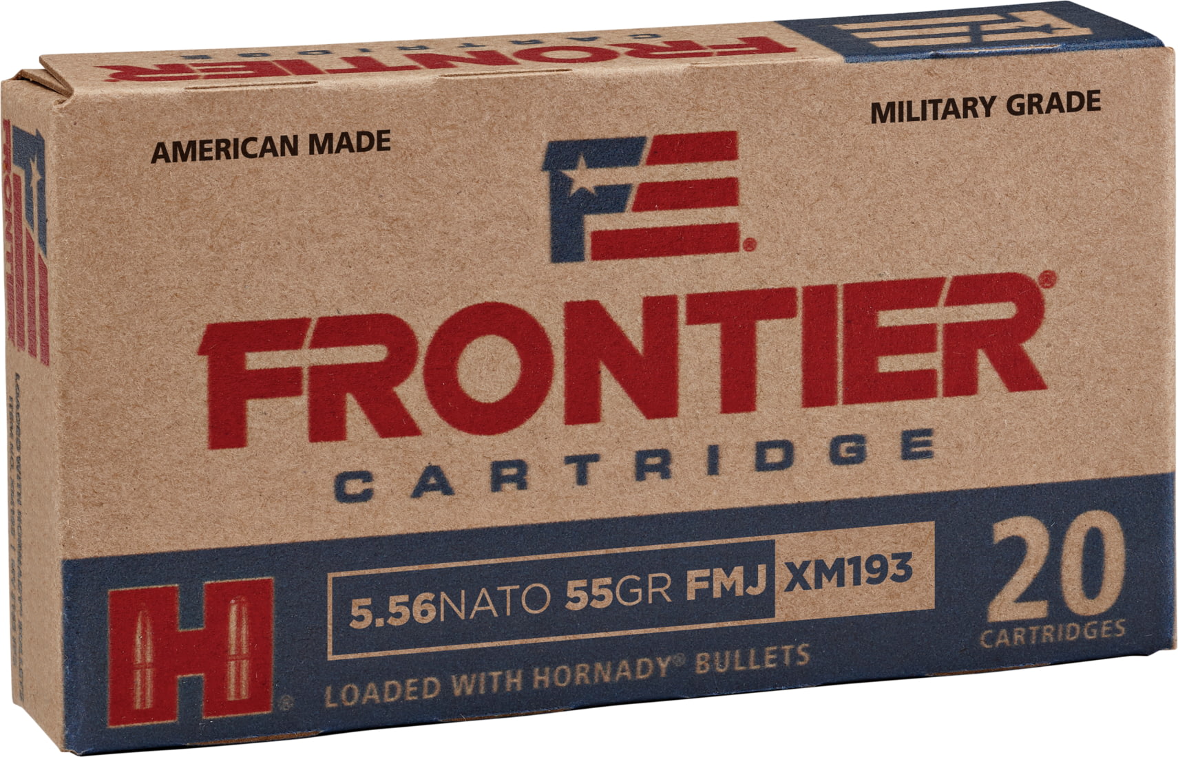 Hornady Frontier 5.56x45mm NATO 55gr. FMJ M193 Rifle Ammo - 20 Rounds
