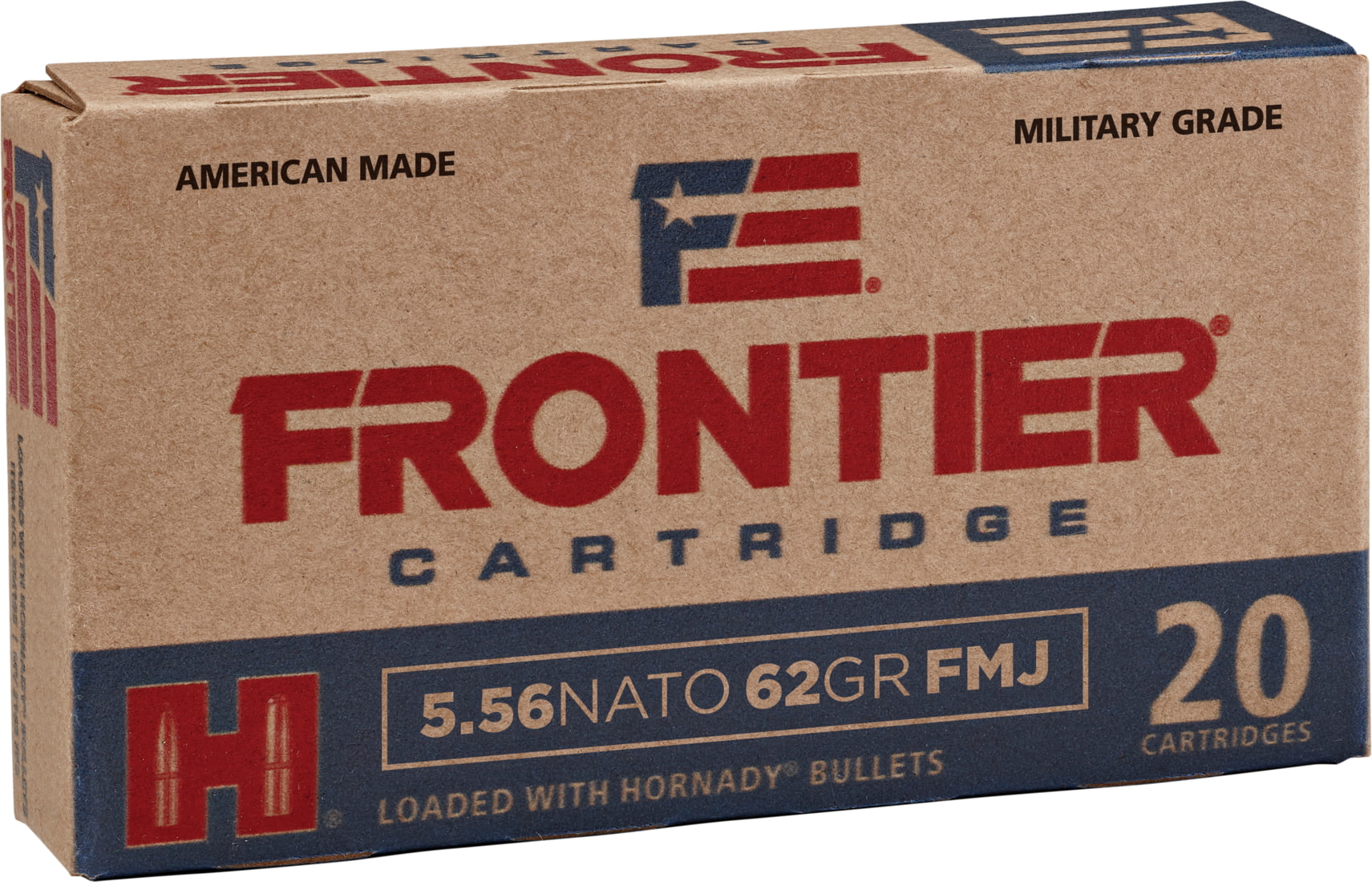 Hornady Frontier 5.56x45mm NATO 62gr. FMJ Rifle Ammo - 20 Rounds